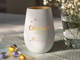 Graviertes Windlicht als Ostergeschenk