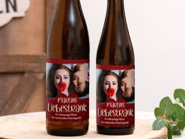 Personalisierte Bieretiketten zum Valentinstag