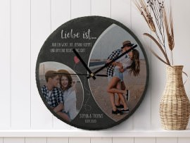 Schieferuhr als romantisches Geschenk