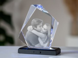 Glaskristall mit Foto