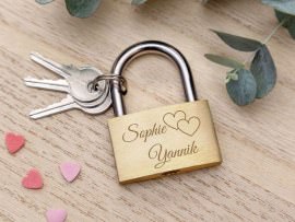 Graviertes Liebesschloss Valentinstagsgeschenk