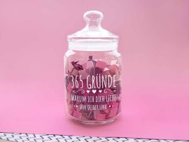 Graviertes Keksglas 365 Gründe
