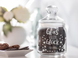 Graviertes Keksglas