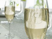 Sektglas mit Fotogravur