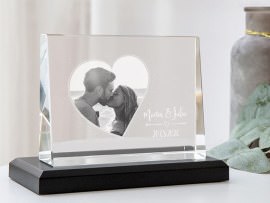 Glasfoto mit Lasergravur