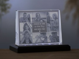 Glasfoto mit mehreren Fotos