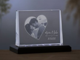 Glasfoto mit Herz-Motiv