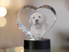 Glasherz mit Fotogravur