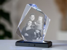 Glaskristall mit Foto