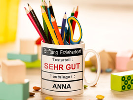 Tasse als Abschiedsgeschenk für Erzieher - Stiftehalter