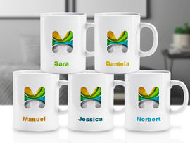 Tasse als Werbegeschenk mit Firmenlogo