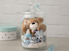 Geschenk zur Geburt im Glas