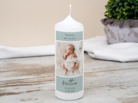 Kerze mit Babyfoto