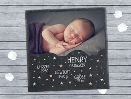 Schieferplatte als Babygeschenk mit Namen