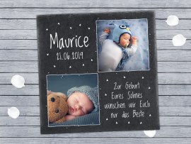 Schieferplatte mit Babynamen zur Geburt