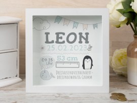 Bilderrahmen Spardose als Geldgeschenk zur Geburt