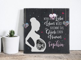 Schieferplatte Geldgeschenk Babyshower