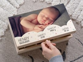 Bedruckte Erinnerungsbox Baby