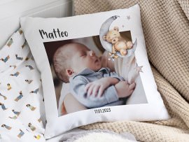 Babykissen mit Foto Motiv Bär