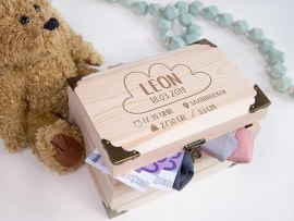 Schatztruhe als Geldgeschenk zur Geburt