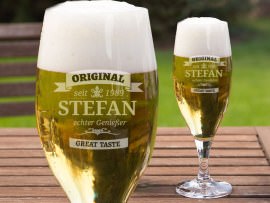 Bierglas mit Gravur