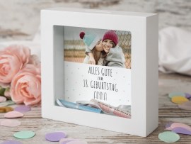 Bilderrahmen-Spardose zum Geburtstag