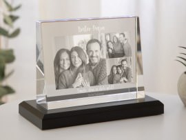 Glasfoto Familie