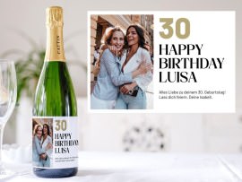 Sektetikett zum Geburtstag