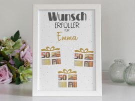 Geld im Bilderrahmen zum Geburtstag verschenken