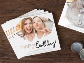 Bierdeckel als Geburtstagsgeschenk