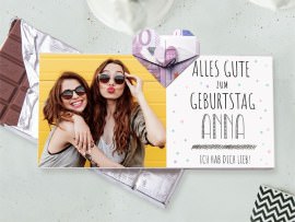 Personalisierte Schokolade als Geldgeschenk