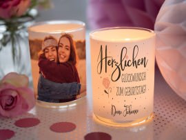 Windlicht mit Fotos