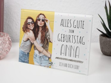 Fotoaufsteller aus Glas