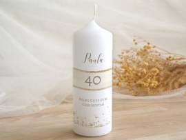 Kerze mit Foto zum 40. Geburtstag