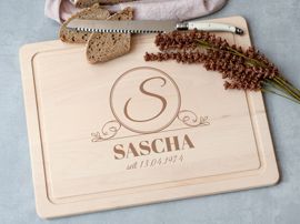 Personalisiertes Holzschneidebrett zum 50. Geburtstag