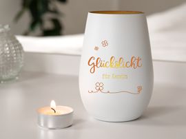 Windlicht mit Gravur zum 50.