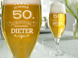 Bierglas mit Gravur