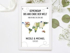 Bilderrahmen-Geldgeschenk zur Hochzeit