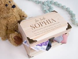 Schatztruhe als Geldgeschenk zur Taufe