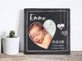 Schieferplatte zur Taufe