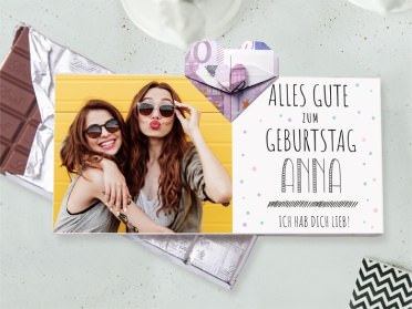 Schokolade mit Geldherz