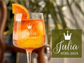 Graviertes Glas Aperol-Queen