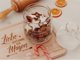 Graviertes Glas für Weihnachtsplätzchen