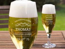 Bierglas mit Gravur