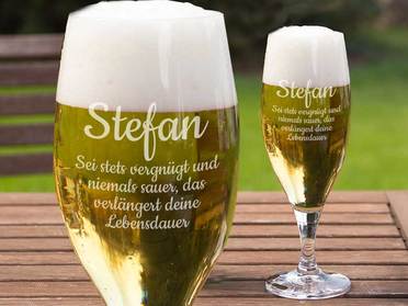 Biergeschenk Bierglas mit eigener Gravur