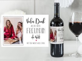 Weinetikett Dankeschön Geschenk