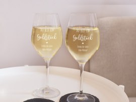 Graviertes Weinglas als Dankeschön