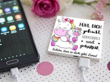 Powerbank Einhorn Spruch