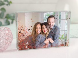 Schüttelrahmen mit Foto und Glitzer
