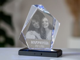 Glaskristall mit Foto